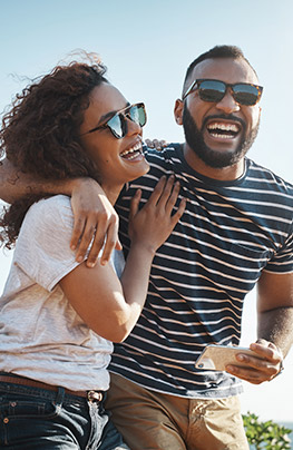 cool couple wearing sunglasses